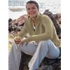 imageANRABESS Womens 2025 Fall Long Sleeve Half Zip Casual Oversized Ribbed Knit Pullover Sweater Top Thumb Hole Trendy OutfitsKhaki