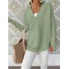 imageANRABESS Womens 2025 Fall Long Sleeve Half Zip Casual Oversized Ribbed Knit Pullover Sweater Top Thumb Hole Trendy OutfitsLight Green