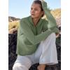 imageANRABESS Womens 2025 Fall Long Sleeve Half Zip Casual Oversized Ribbed Knit Pullover Sweater Top Thumb Hole Trendy OutfitsLight Green