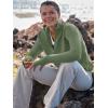 imageANRABESS Womens 2025 Fall Long Sleeve Half Zip Casual Oversized Ribbed Knit Pullover Sweater Top Thumb Hole Trendy OutfitsLight Green