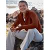 imageANRABESS Womens 2025 Fall Long Sleeve Half Zip Casual Oversized Ribbed Knit Pullover Sweater Top Thumb Hole Trendy OutfitsRust