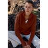 imageANRABESS Womens 2025 Fall Long Sleeve Half Zip Casual Oversized Ribbed Knit Pullover Sweater Top Thumb Hole Trendy OutfitsRust