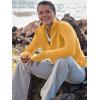 imageANRABESS Womens 2025 Fall Long Sleeve Half Zip Casual Oversized Ribbed Knit Pullover Sweater Top Thumb Hole Trendy OutfitsYellow