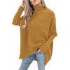 imageANRABESS Womens Oversized Turtleneck Batwing Long Sleeve Casual Cozy Baggy Knit Pullover Tunic Sweater 2024 Fall OutfitsCamel