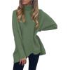 imageANRABESS Womens Oversized Turtleneck Batwing Long Sleeve Casual Cozy Baggy Knit Pullover Tunic Sweater 2024 Fall OutfitsCeladon