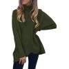 imageANRABESS Womens Oversized Turtleneck Batwing Long Sleeve Casual Cozy Baggy Knit Pullover Tunic Sweater 2024 Fall OutfitsDark Green