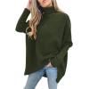 imageANRABESS Womens Oversized Turtleneck Batwing Long Sleeve Casual Cozy Baggy Knit Pullover Tunic Sweater 2024 Fall OutfitsDark Green