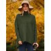 imageANRABESS Womens Oversized Turtleneck Batwing Long Sleeve Casual Cozy Baggy Knit Pullover Tunic Sweater 2024 Fall OutfitsDark Green
