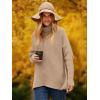 imageANRABESS Womens Oversized Turtleneck Batwing Long Sleeve Casual Cozy Baggy Knit Pullover Tunic Sweater 2024 Fall OutfitsDeep Apricot
