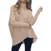 imageANRABESS Womens Oversized Turtleneck Batwing Long Sleeve Casual Cozy Baggy Knit Pullover Tunic Sweater 2024 Fall OutfitsDeep Apricot