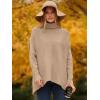 imageANRABESS Womens Oversized Turtleneck Batwing Long Sleeve Casual Cozy Baggy Knit Pullover Tunic Sweater 2024 Fall OutfitsDeep Apricot
