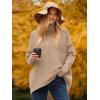 imageANRABESS Womens Oversized Turtleneck Batwing Long Sleeve Casual Cozy Baggy Knit Pullover Tunic Sweater 2024 Fall OutfitsDeep Apricot