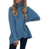imageANRABESS Womens Oversized Turtleneck Batwing Long Sleeve Casual Cozy Baggy Knit Pullover Tunic Sweater 2024 Fall OutfitsDenim Blue