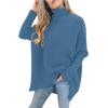 imageANRABESS Womens Oversized Turtleneck Batwing Long Sleeve Casual Cozy Baggy Knit Pullover Tunic Sweater 2024 Fall OutfitsDenim Blue