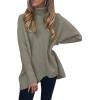 imageANRABESS Womens Oversized Turtleneck Batwing Long Sleeve Casual Cozy Baggy Knit Pullover Tunic Sweater 2024 Fall OutfitsGray Coffee