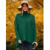 imageANRABESS Womens Oversized Turtleneck Batwing Long Sleeve Casual Cozy Baggy Knit Pullover Tunic Sweater 2024 Fall OutfitsGreen