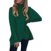 imageANRABESS Womens Oversized Turtleneck Batwing Long Sleeve Casual Cozy Baggy Knit Pullover Tunic Sweater 2024 Fall OutfitsGreen