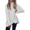 imageANRABESS Womens Oversized Turtleneck Batwing Long Sleeve Casual Cozy Baggy Knit Pullover Tunic Sweater 2024 Fall OutfitsGrey