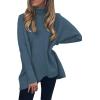 imageANRABESS Womens Oversized Turtleneck Batwing Long Sleeve Casual Cozy Baggy Knit Pullover Tunic Sweater 2024 Fall OutfitsIndigo