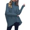 imageANRABESS Womens Oversized Turtleneck Batwing Long Sleeve Casual Cozy Baggy Knit Pullover Tunic Sweater 2024 Fall OutfitsIndigo