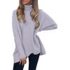 imageANRABESS Womens Oversized Turtleneck Batwing Long Sleeve Casual Cozy Baggy Knit Pullover Tunic Sweater 2024 Fall OutfitsLavender