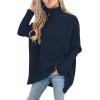 imageANRABESS Womens Oversized Turtleneck Batwing Long Sleeve Casual Cozy Baggy Knit Pullover Tunic Sweater 2024 Fall OutfitsNavy Blue
