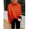 imageANRABESS Womens Oversized Turtleneck Batwing Long Sleeve Casual Cozy Baggy Knit Pullover Tunic Sweater 2024 Fall OutfitsOrange Rust