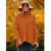 imageANRABESS Womens Oversized Turtleneck Batwing Long Sleeve Casual Cozy Baggy Knit Pullover Tunic Sweater 2024 Fall OutfitsOrange Rust