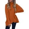 imageANRABESS Womens Oversized Turtleneck Batwing Long Sleeve Casual Cozy Baggy Knit Pullover Tunic Sweater 2024 Fall OutfitsOrange Rust