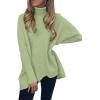 imageANRABESS Womens Oversized Turtleneck Batwing Long Sleeve Casual Cozy Baggy Knit Pullover Tunic Sweater 2024 Fall OutfitsPea