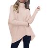 imageANRABESS Womens Oversized Turtleneck Batwing Long Sleeve Casual Cozy Baggy Knit Pullover Tunic Sweater 2024 Fall OutfitsPink