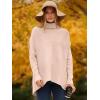 imageANRABESS Womens Oversized Turtleneck Batwing Long Sleeve Casual Cozy Baggy Knit Pullover Tunic Sweater 2024 Fall OutfitsPink