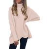 imageANRABESS Womens Oversized Turtleneck Batwing Long Sleeve Casual Cozy Baggy Knit Pullover Tunic Sweater 2024 Fall OutfitsPink