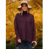 imageANRABESS Womens Oversized Turtleneck Batwing Long Sleeve Casual Cozy Baggy Knit Pullover Tunic Sweater 2024 Fall OutfitsPurple