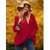 imageANRABESS Womens Oversized Turtleneck Batwing Long Sleeve Casual Cozy Baggy Knit Pullover Tunic Sweater 2024 Fall OutfitsRed