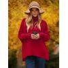 imageANRABESS Womens Oversized Turtleneck Batwing Long Sleeve Casual Cozy Baggy Knit Pullover Tunic Sweater 2024 Fall OutfitsRed