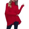 imageANRABESS Womens Oversized Turtleneck Batwing Long Sleeve Casual Cozy Baggy Knit Pullover Tunic Sweater 2024 Fall OutfitsRed