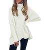 imageANRABESS Womens Oversized Turtleneck Batwing Long Sleeve Casual Cozy Baggy Knit Pullover Tunic Sweater 2024 Fall OutfitsWhite