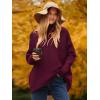 imageANRABESS Womens Oversized Turtleneck Batwing Long Sleeve Casual Cozy Baggy Knit Pullover Tunic Sweater 2024 Fall OutfitsWine Red