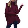 imageANRABESS Womens Oversized Turtleneck Batwing Long Sleeve Casual Cozy Baggy Knit Pullover Tunic Sweater 2024 Fall OutfitsWine Red