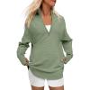 imageANRABESS Womens 2025 Fall Long Sleeve Half Zip Casual Oversized Ribbed Knit Pullover Sweater Top Thumb Hole Trendy OutfitsLight Green