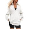 imageANRABESS Womens 2025 Fall Long Sleeve Half Zip Casual Oversized Ribbed Knit Pullover Sweater Top Thumb Hole Trendy OutfitsWhite