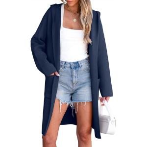 imageANRABESS Women Cardigan Open Front Oversized Casual Knit Hoodie Sweater Coatigan Lady Coat 2025 Fall Trendy OuterwearDeep Blue