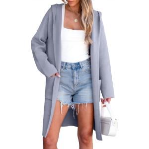 imageANRABESS Women Cardigan Open Front Oversized Casual Knit Hoodie Sweater Coatigan Lady Coat 2025 Fall Trendy OuterwearLight Purple