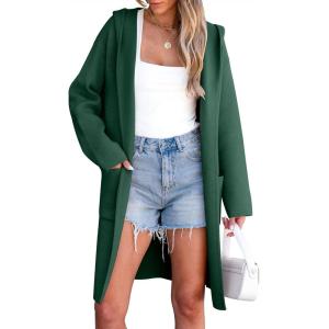 imageANRABESS Women Cardigan Open Front Oversized Casual Knit Hoodie Sweater Coatigan Lady Coat 2025 Fall Trendy OuterwearOpal Green