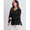 imageANRABESS Oversized Long Sleeve Shirts for Women Off the Shoulder Sweatshirt Loose V Neck Tunic Tops High Low Sweater 2024Black