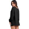 imageANRABESS Oversized Long Sleeve Shirts for Women Off the Shoulder Sweatshirt Loose V Neck Tunic Tops High Low Sweater 2024Black