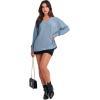 imageANRABESS Oversized Long Sleeve Shirts for Women Off the Shoulder Sweatshirt Loose V Neck Tunic Tops High Low Sweater 2024Blue