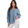 imageANRABESS Oversized Long Sleeve Shirts for Women Off the Shoulder Sweatshirt Loose V Neck Tunic Tops High Low Sweater 2024Blue