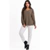 imageANRABESS Oversized Long Sleeve Shirts for Women Off the Shoulder Sweatshirt Loose V Neck Tunic Tops High Low Sweater 2024Brown